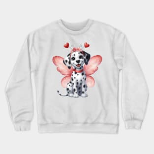 Valentine Fairy Dalmatian Dog Crewneck Sweatshirt